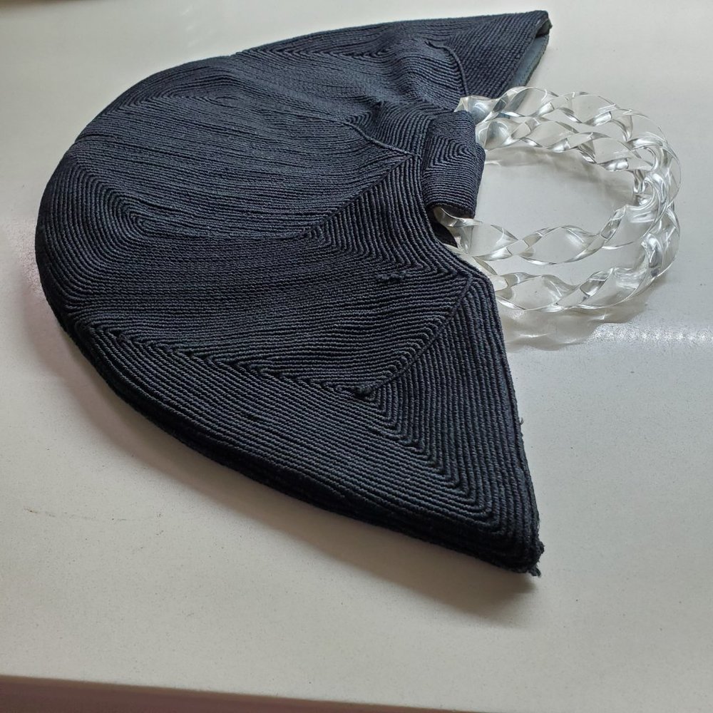 TRUE VINTAGE BLACK CORDE PURSE - Picture 3 of 4